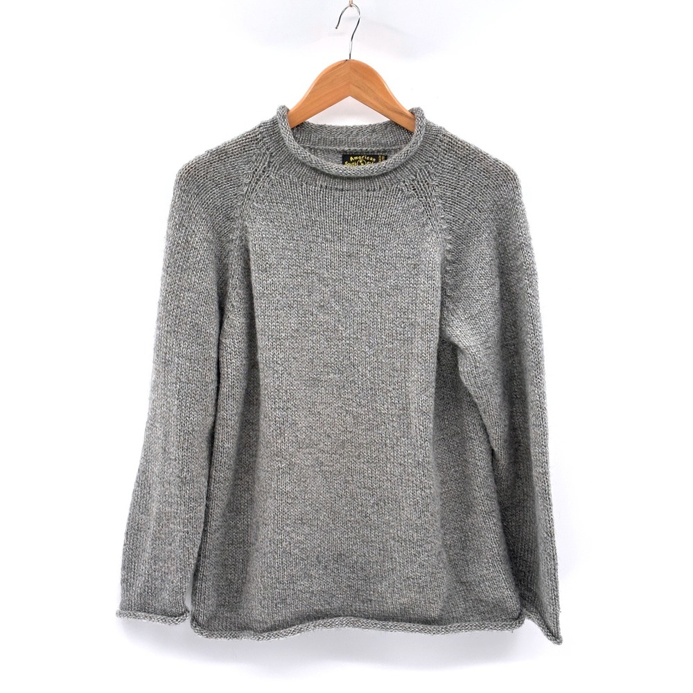 American South Side Sweater Alpaca Wool Roll Neck Gray Women Small Minimalist
